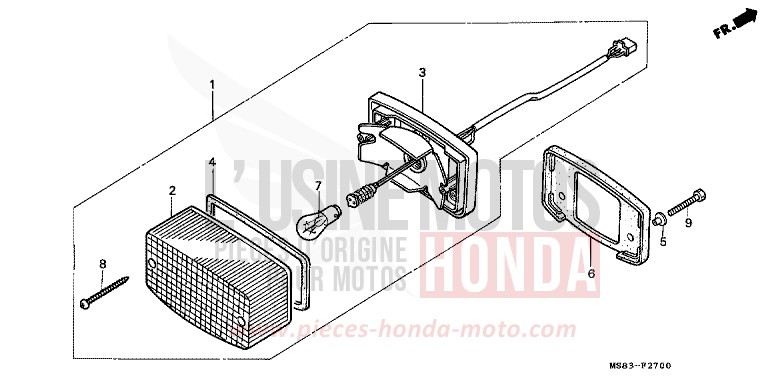 TAILLIGHT for Africa Twin SHASTA WHITE (NH138H) from 1988
